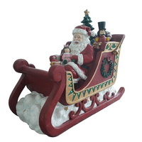 Resin Santa Sleigh with Santa and Lights
