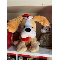 Musical Dog with Santa Hat
