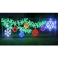 Large LED Garland with 5 Baubles and 2 Snowflakes