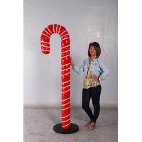 Resin 6 Foot Candy Cane - red/white