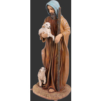 132cm Tall Resin Adult Shepherd with 2 sheep