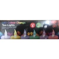 Pack of 6 Colour Changing Tea Lights