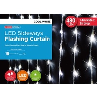 LED Sideways Flashing White Curtain