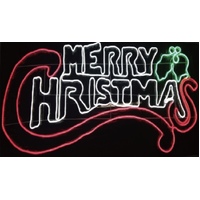 145cm Neon Merry Christmas Rope Light Motif