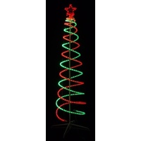 Red and Green 1.8m Tall Spiral LED Ropelight Tree