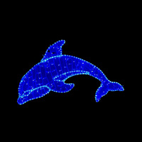 2D Dolphin Rope Light Motif