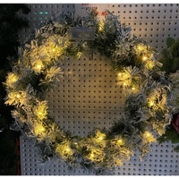 28" Prelit Flocked Wreath