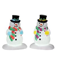 Lemax Holly Hat Snowman, Set of 2