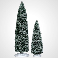 Lemax 9 in. and 6 in. Snowy Juniper Tree, Set of 2 - taking orders for 2022
