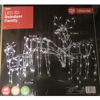 LED Moving 3D Reindeer Family