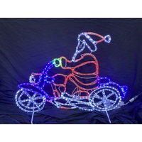 LED Santa on Motorbike Rope Light Motif