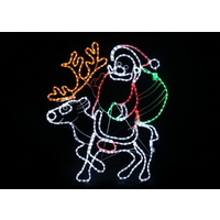 LED Ropelight Santa Riding Reindeer
