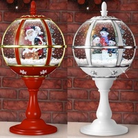 Snowing Santa/Snowmen Globe with Base