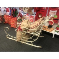 Ivory Gold Rustic Iron Sleigh