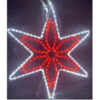 Cool White and Red LED Flashing Star