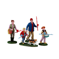 Lemax Family Fishing Day, Set of 4- Avail Aug 2024