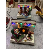 LED Musical Santa Scene in Book- 2 assorted
