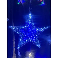 Blue and White LED Twinkle Wire Star - 58cm