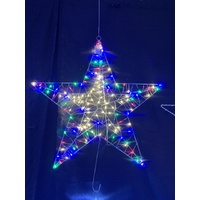 Multi and Warm White LED Twinkle Wire Star - 58cm
