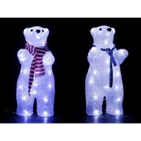 LED Acrylic Polar Bear with scarf - 39cm tall