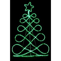 LED Green Rope Light Tree with Star