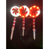 LED Spinning Lollipop Stake - 3 piece