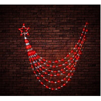 Cool White and Red LED Waterfall Star