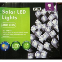 200 White LED Solar String Lights