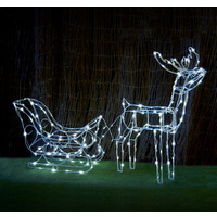 Solar LED Sleigh with Reindeer