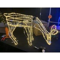 3D Motorised Reindeer Eating - warm white Rope Light motif