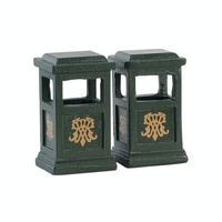 Lemax Green Trash Can, Set of 2 -
