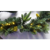 9 Foot Garland with 50 Warm White Bulbs and Yellow Pine Cones