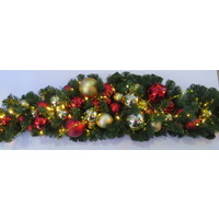 1.8M Prelit Bauble Garland
