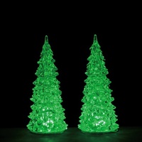 7" 3 Colour Changing Crystal lighted Tree - Set of 2