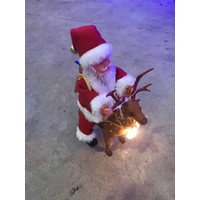 12" Santa Riding on Reindeer
