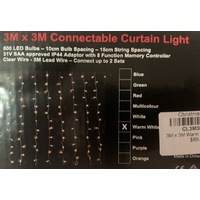 3M x 3M Warm White Curtain