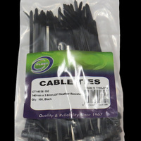 Pack of 100 Cable Ties (140mm long)
