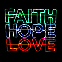 FAITH HOPE LOVE Rope Light Motif