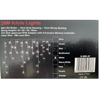 20M White LED Icicles