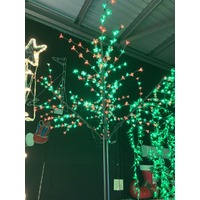 2.5m Red and Green LED Cherry Blossom Tree