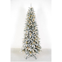 7’ Lit Slim Snow Christmas Tree