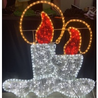 LED Candles with Flickering Flame Rope Light Motif