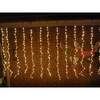 Warm White Static Curtain Light 3m x 2m -green wire