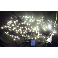 50M Static Warm White LED Strings- Green Wire