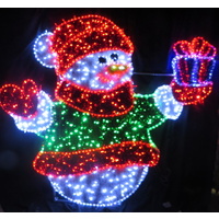 Giant LED Snowman Motif with String Lights