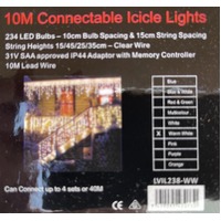 10M LED Warm White Icicles