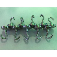 10 x Large Magnetic Hooks - nickel