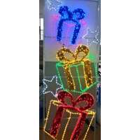 3 LED Present Stack with Stars Rope Light Motif