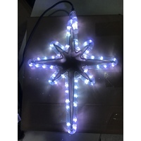 Small White LED Nativity Star with Blinking Bulbs