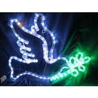 LED White Dove with Green Leaf